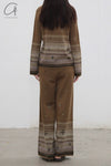 SWAYING 25 Early Spring V-neck snowflake jacquard pullover / straight pants SW-SW25PS3B11-LV Green pants SW25PS1T13 SW25PS3B11